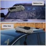 Super Soft Microfiber Car Duster for Car Cleaning with Extendable Handle | Car Cleaning Brush can use for Car, Office, Home, & Kitchen | Car Cleaning Duster - Grey