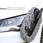 Super Soft Microfiber Car Duster for Car Cleaning with Extendable Handle | Car Cleaning Brush can use for Car, Office, Home, & Kitchen | Car Cleaning Duster - Grey
