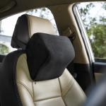 ASVA Orthopedic Neck Rest Pillow for Car Relieves Neck Pain | Headrest Pillow for Car Driving | Memory Foam Cushions for Head & Neck Support- 1 Pc (Large, Black Velvet))