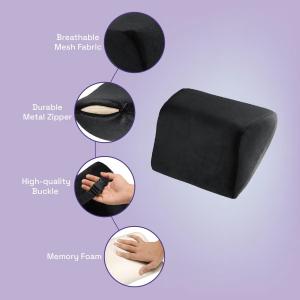 ASVA Orthopedic Neck Rest Pillow for Car Relieves Neck Pain | Headrest Pillow for Car Driving | Memory Foam Cushions for Head & Neck Support- 1 Pc (Large, Black Velvet))
