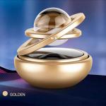 Solar Car Perfumes And Fresheners |Alloy metal Double Ring Crystal Auto Rotate Air Car Fresheners (Pack Of 1)+Tablet