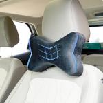Car Headrest Pillow - Pack of 2 |100% Memory Foam - Neck Pain Relief | Cervical Pain Relief | Best for Long & Short Travel |Black Velvet, 17 x 27 x 9.5 Cm