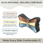 Car Headrest Pillow - Pack of 2 |100% Memory Foam - Neck Pain Relief | Cervical Pain Relief | Best for Long & Short Travel |Black Velvet, 17 x 27 x 9.5 Cm