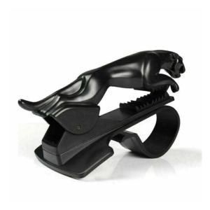 Jaguar Shape Car Phone Holder | Leopard Design | 360 Degree Adjustable Clip Stand | Black Colour | 1 Pc