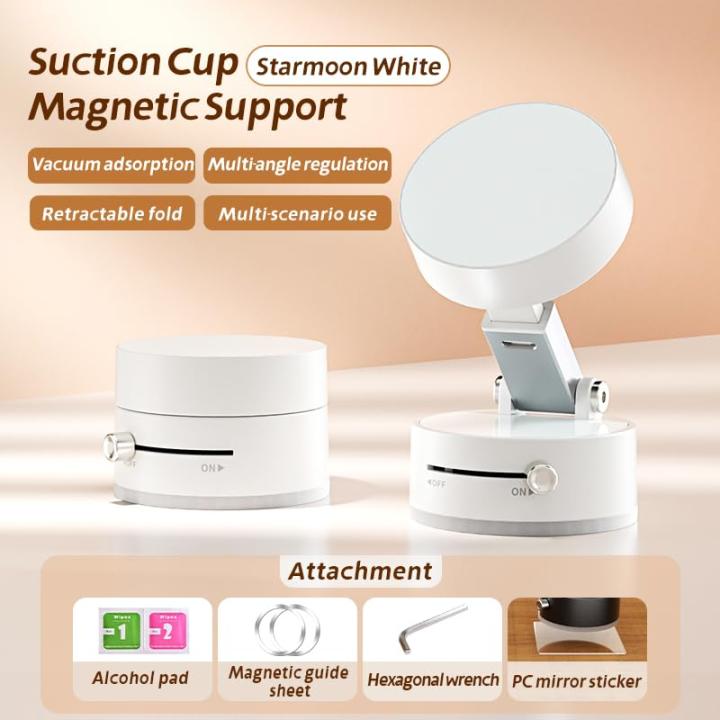 Magnetic Phone Holder for Car, Compatible with MagSafe Car Mount, Windshield Magnetic Car Mount for Android, iPhone and magsafe case phones(White)